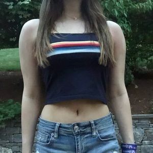 cropped rainbow stripped tank!